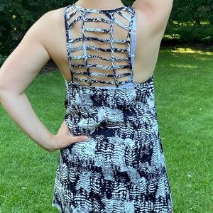 RVCA Black and White Print Dress